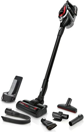 Bosch акумуляторний пилосос Unlimited ProPower Serie 8 BSS81POW1, бездротовий ручний, без мішка, гігієнічний фільтр, висока потужність всмоктування, довгий час роботи, швидка зарядка, насадка для щілин, чорний