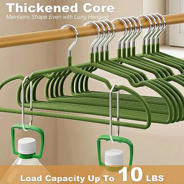 Набір вішалок для дитячого одягу 20 шт., 29 см – нержавіюча сталь, антикорозійні, водонепроникні та неслизькі, спеціально для дитячого одягу – кольори авокадо та помаранчевий