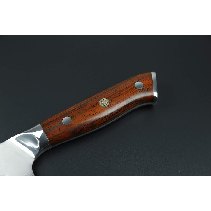 Кухонний ніж Santoku з дамаської сталі 17,6 см, 67 шарів, надгострий, нержавіючий Damaszener DI-серія