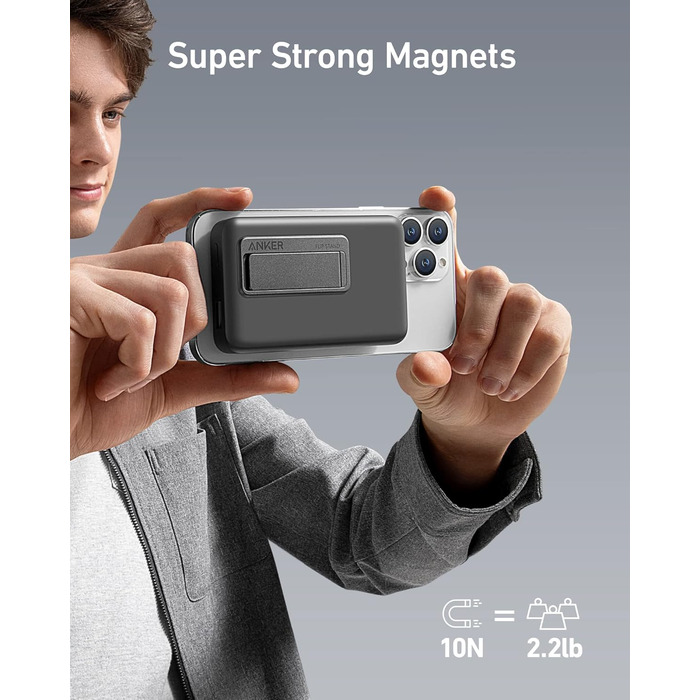 Anker Power Bank 10000mAh Магнітний, Бездротовий, для iPhone 13/12, Чорний