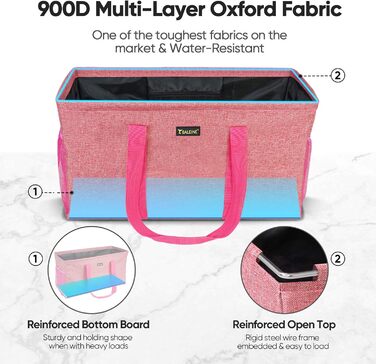 BALEINE Extra Large Multi-Purpose Tote Bag with Wire Frame for Storage (22