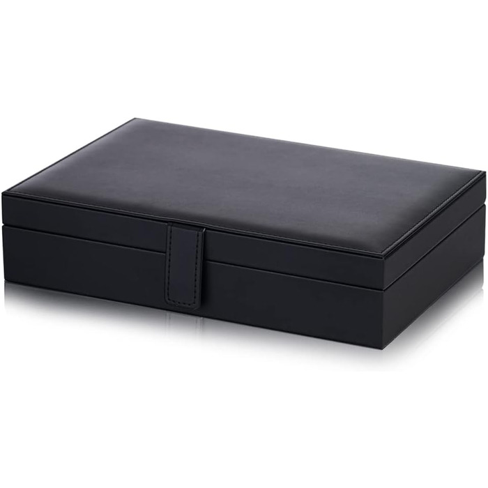 Скрінька для прикрас Honey Bear з екошкіри, чорна, для краваток, запонок, чоловіча/жіноча