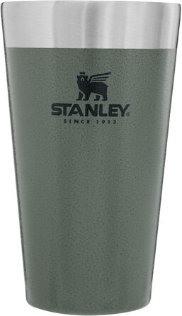 Термокружка Stanley Adventure Stacking Bierkrug 473 мл з нержавіючої сталі, зелений колір, з подвійними стінками, вакуумна ізоляція, BPA-Free, для зберігання напоїв холодними до 4 годин, можна мити в посудомийній машині