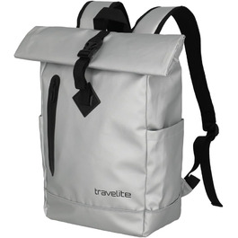 Водонепроникний рюкзак Travelite Rolltop для велосипеда та відпочинку, 19 л, сріблястий, з відбивачами