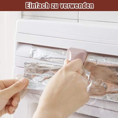 Тримач кухонних рушників на стіну, 3-х секційний з різаком, для паперових рушників та харчової плівки, з полицею, пластик, білий
