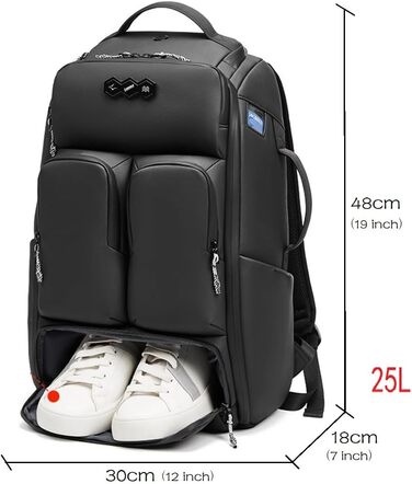 Рюкзак для камери Horfccid 23L: фотокамера, DSLR, ноутбук 15.6'', штатив (чорний)