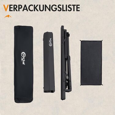 Складний кемпінговий стіл PORTAL алюмінієвий, регульована висота, 108x71 см, чорний - для пікніка, саду, подорожей