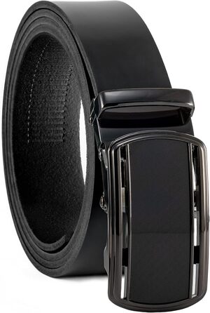 Чоловічий шкіряний ремінь Volmer ATG з автоматичною застібкою та регулюванням | Ширина 35 мм, довжина 125 см, чорний колір