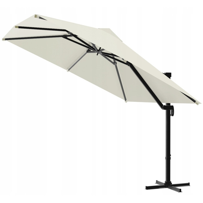 Парасолька садова з бічним стійкою GardenLine, бежева, 250 x 250 см