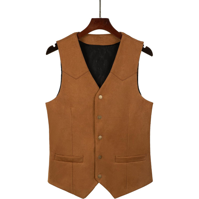 Костюмний жилет чоловічий Tuikayoo широкого крою, вінтажний, вестерн, ковбойський, нормальний крій (3XL, чорний)