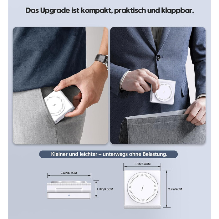 3-в-1 Бездротова зарядка з підтримкою MagSafe для iPhone, Apple Watch та AirPods (біла)