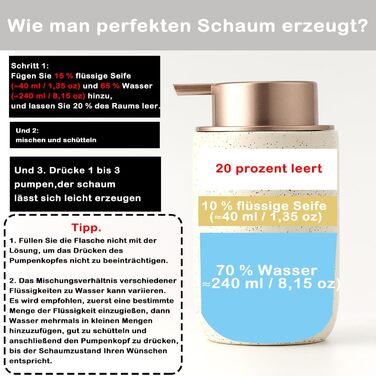 Дозатор для миючого засобу та рідкого мила GIRLUFO, 350 мл, бежевий, з великим насосом. Наповнюваний дозатор для ванної кімнати та кухні. Легкий у використанні.