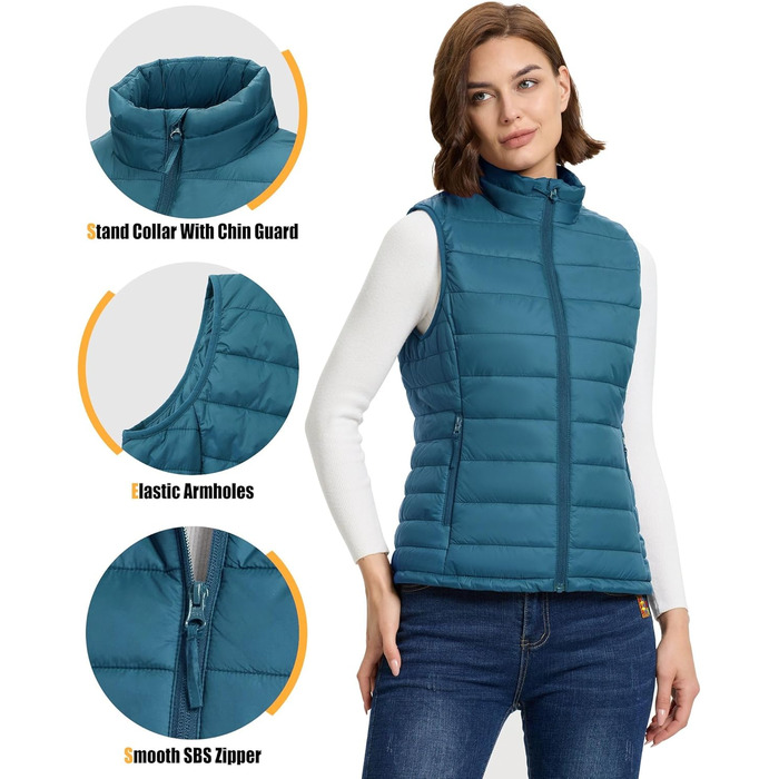 Жіноча степна жилетка Outdoor Ventures для туризму та кемпінгу, тепла, з капюшоном, керамічно-блакитна, розмір L