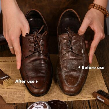 Henviro Leather Shoe Care Set for Men – 13-Piece Shoe Polishing Set, Leather Boot Care, Shoe Care Set, Birthday and Christmas Gift