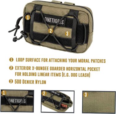 OneTigris EDC-сумка для корму для собак, MOLLE-сумка, підходить для собачого спорядження та тренувань (2 шт., коричнева)