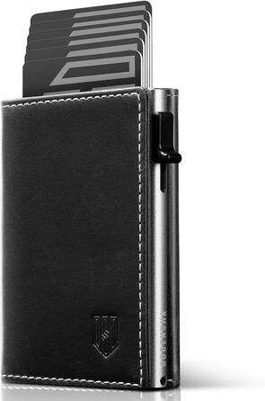 Портмоне чоловіче DODENSHA MagSnap Slim з відділенням для монет, RFID захистом, на 10+ карт, чорно-червоне (сіро-срібне)