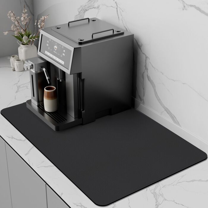 Килимок для кавомашини Kaffeematte, швидковисихаючий, чорний, 44x71 см - захист від вологи для кухонних поверхонь