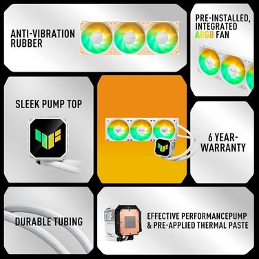 ASUS Prime LC ARGB LCD - водяне охолодження CPU з РК-дисплеєм (2.3 дюйми, помпа Asetek, 3 вентилятори ARGB, сумісність Intel LGA 1851/1700/1200/115X, AMD AM5/AM4)