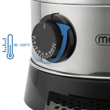 MONZANA® Glühwein Cooker 6.8L with Tap, Drip Tray, Thermostat 30-110°C, Hot Beverage Dispenser, Stainless Steel, Canning Pot, Punch Cooker, Hot Beverage Machine