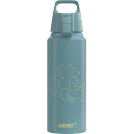 SIGG - Aluminum Drinking Bottle - WMB ONE - Made in Switzerland - ClimatePartner Certified - Carbonated Beverage Safe - Leak-Proof - Featherlight - BPA-Free - Outdoor - 0.75L & 1L (8 Mickey Mouse Lines, Disney)