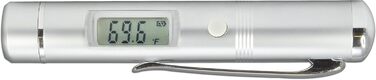 TFA Dostmann Flash Pen Infrared Thermometer, contactless measurement, versatile, robust metal housing, silver, L 19 x W 87 x H 15 mm
