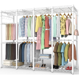 Відкритий шафа-система AQRA з регульованими полицями та штангами для одягу, чорний (193.5 x 43.5 x 195 см)