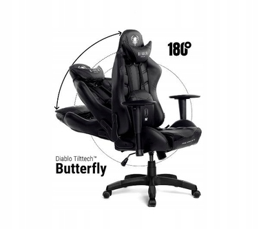 Ігрове крісло Diablo Chairs Diablo X-Ray L, екошкіра, чорне