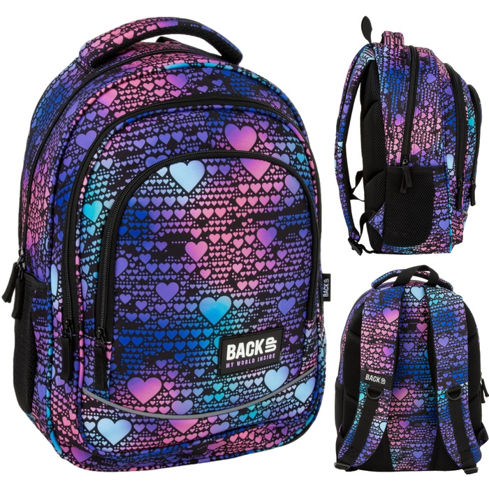 Молодіжний шкільний рюкзак BackUP 26L dance hearts з сердечками, відділення для ноутбука та формату А4