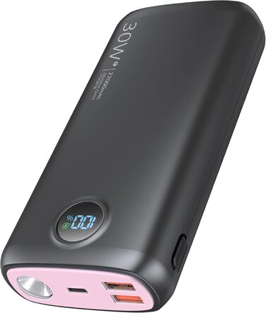 Power Bank 27000mAh 30W PD3.0 QC4.0 рожевий – Зовнішній акумулятор для iPhone, Samsung, iPad