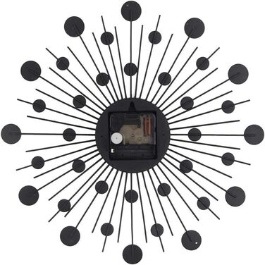 Silver Glitter Wall Clock, Large Kitchen Clock, Modern Designer Quartz Wall Clock, Analog Wall Clock (Silver)