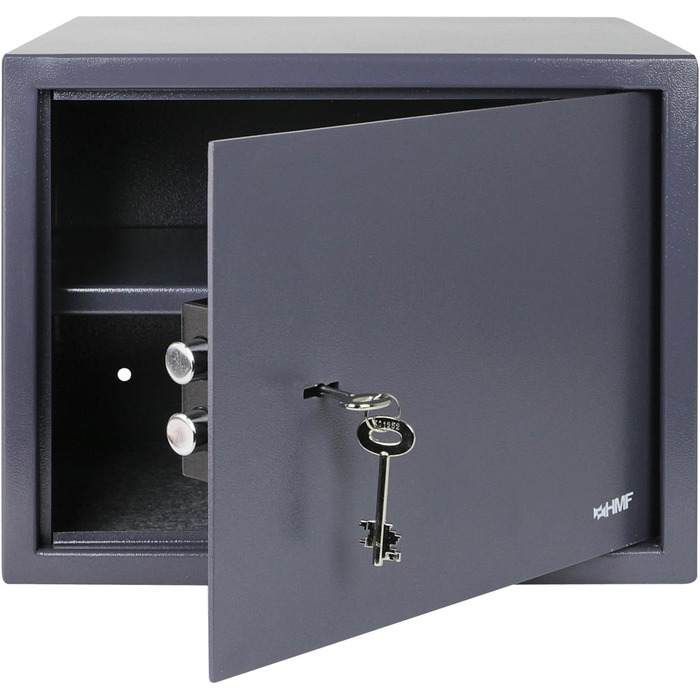 Шафа-сейф HMF 49200-11 з ключем, меблевий сейф | 38 x 30 x 30 см, антрацит