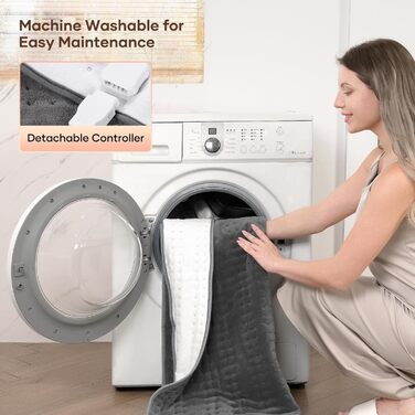 Електричне підігріваюче коврик 150x80 см сірий з 10 рівнями температури, автовимкненням та захистом від перегріву, легке кріплення до ліжка та матрацу (коралловий фліс)