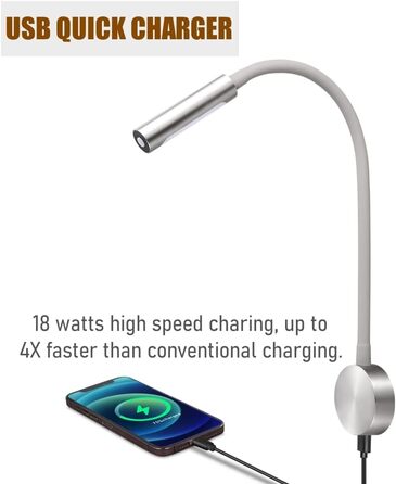 Світлодіодна лампа для кемпера Acegoo 12V/24V з USB зарядкою, червоним нічником, димуванням та гнучким кронштейном