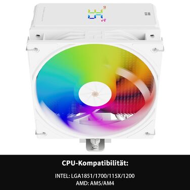 Thermalright Assassin X 120R Digital White - Кулер для CPU з RGB, 120мм, для AM5/LGA1700/1150/1151/1200