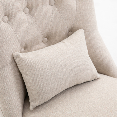 HOMCOM Cozy Upholstered Armchair with Backrest Cushion, Ideal for Reading and Relaxing, Linen-Look Fabric, 20.5 x 27.2 x 30.3 inches, Cream White