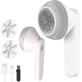 Електричний видальник ворсу Fusselrasierer: тестовий лідер з 6-лопатною голкою, USB, перезаряджається. Для одягу, меблів (зелений)