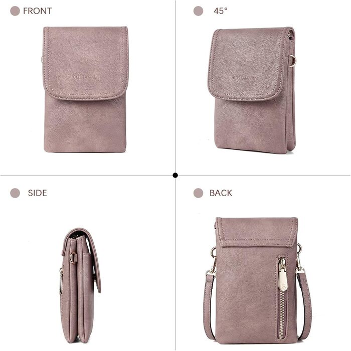 Сумка-клатч BOSTANTEN Klein через плече, сіра (A-11-lila) з PU шкіри для жінок, мобільна сумка з гаманцем