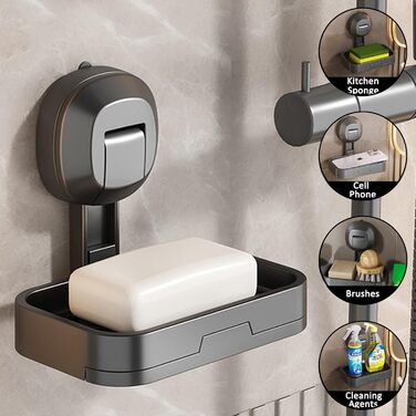 Тримач для мила настінний з піддоном, сірий (1 шт.)