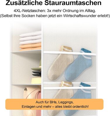 Органайзер для шафи на двері - 6 секцій, сітка, для одягу, економія місця, ідеально для студентів та кемперів