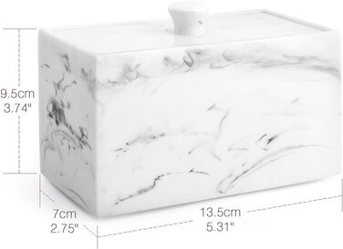 Органайзер для ватних паличок та дисків Luxspire з 2 відсіками. Косметичний бокс для зберігання ватних паличок, дисків та інших аксесуарів. Білий колір.