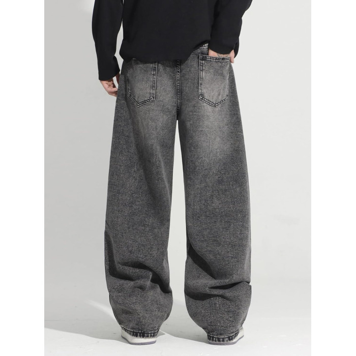 Чоловічі джинси Zewool Baggy Y2K сірі (H10 Grau, XS) - широкі, в стилі Hip Hop, зручні для скейтбордингу