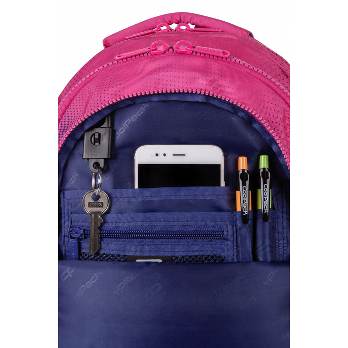 Багатовідсіковий шкільний рюкзак CoolPack, синій/рожевий, 21 л