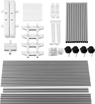 Foldable stainless steel clothes rack with wheels, portable, for indoor and outdoor use, white/gray