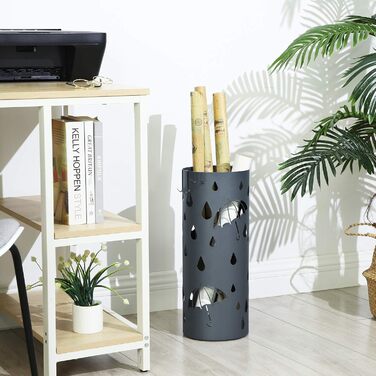 SONGMICS Umbrella Stand - White & Anthracite - 49 x 19.5 cm