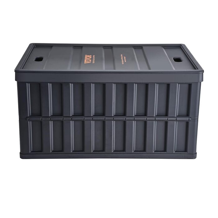 VEVOR 3-Piece Set 65L Professional Folding Box made of PP, Transport Box with Lid, Foldable Storage Box with Handle, Stackable Crates, Storage Box, Folding Boxes, Stackable Boxes for Storage & Transport