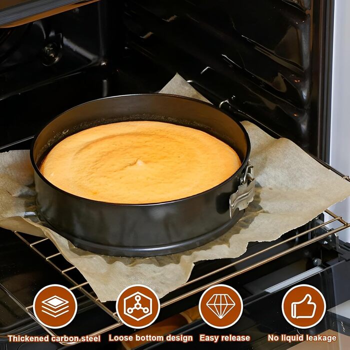 Набір форм для випічки: квадратні, круглі, серцеподібні, 20/22/24 см, знімний дно, антипригарне покриття