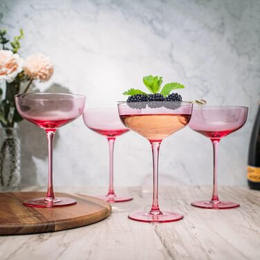Набір келихів для шампанського та коктейлів Martini 200 мл (4 шт) рожевого кольору - ідеальний подарунок на День Святого Валентина