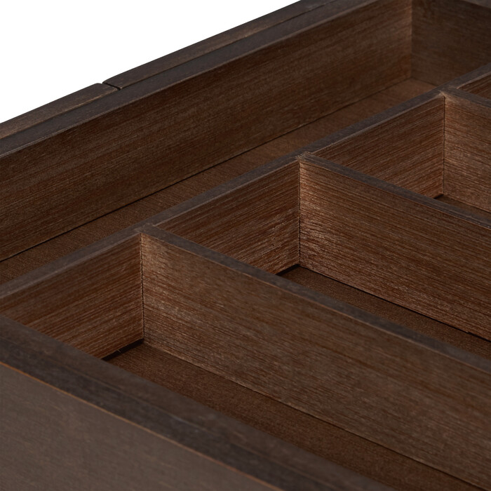 Relaxdays Dark Brown Cutlery Box Bamboo