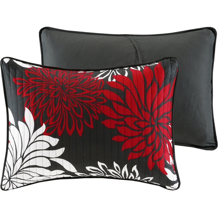 Комплект постільної білизни Comfort Spaces Enya CS14-0064, 3-частинний, квітковий принт, сірий, Kingsize (Full/Queen, 229x229 см)