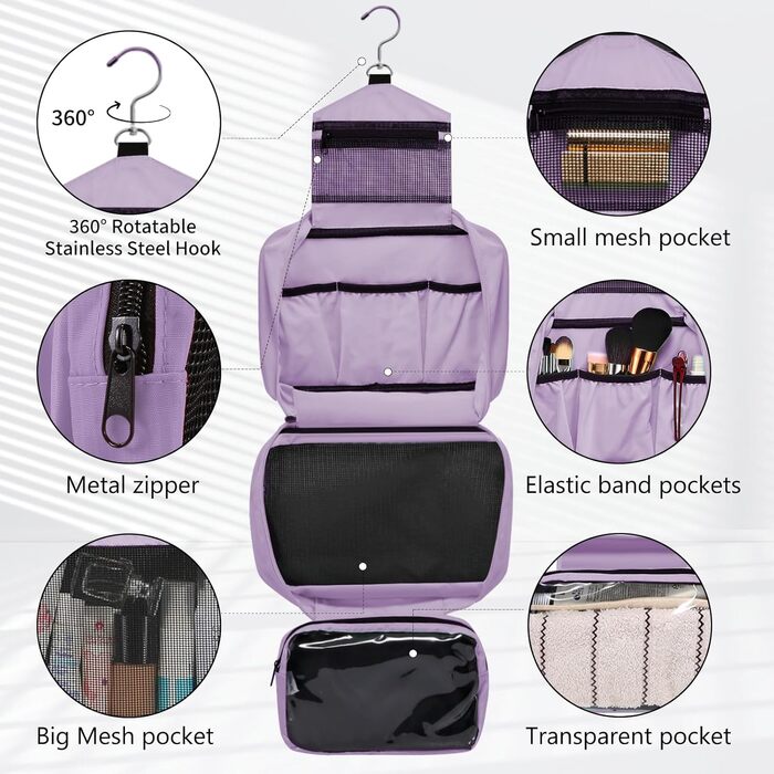 Зручна настінна сітка для туалетного паперу, водонепроникна, портативна, для чоловіків та жінок (L, світло-ліловий)